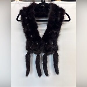 France De Paris Genuine Mink Fur Shawl Stole Scarf Wrap Made France Chocolate